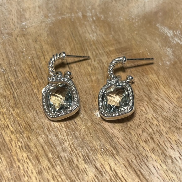 David Yurman Prasiolite & Diamond Labyrinth Drop Earrings - Picture 2 of 16